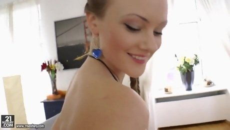 Pretty babe Lili Lamour got two strong dicks for the first time in the life