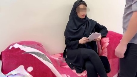 Iranian girl sucks his dick and gets fucked in her hijab