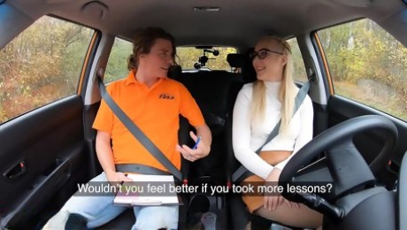 Fake Driving School, blonde learner Amaris