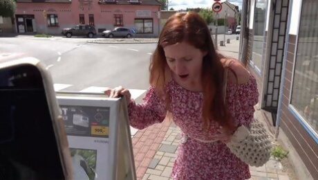 Hot Russian Girl With A Hairy Pussy Has An Orgasm In Public